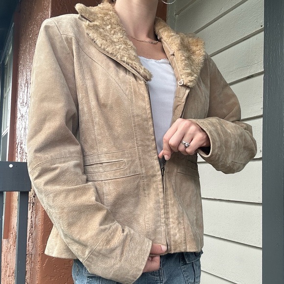 Fall Winter American Vintage Fur Collar Jacket Y2K Soft Girl Model Off Duty - Picture 2 of 3